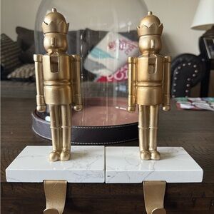 Gold Nutcracker Stocking Holders